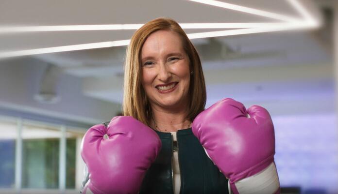 When Kristen Manion Taylor, Senior Vice President of In-Flight Service, announced her breast cancer diagnosis to her “Delta family,” a care package from her “survival sister,” Marenda Hughes Taylor, contained the ultimate memento for the battle ahead: a pair of pink boxing gloves.