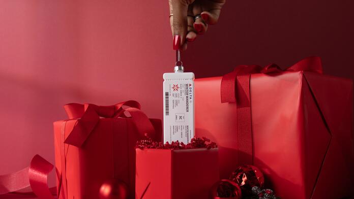 The holidays are now boarding. Spruce up your tree with our glass, Delta Boarding Pass ornament. Take a close look at the ticket information for fun nods to the holidays.