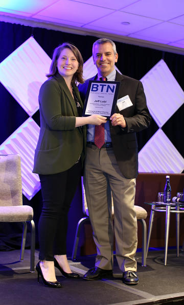 Jeff Lobl accepting BTN award